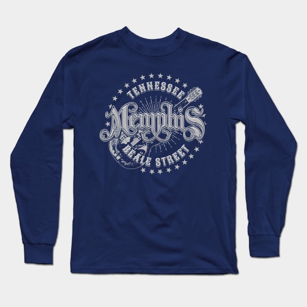 Memphis Tennessee Beale Street Long Sleeve T-Shirt by Designkix
